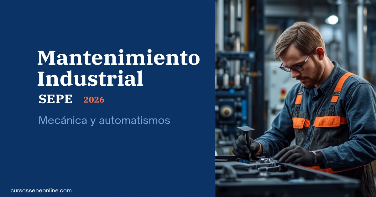 Cursos de Mantenimiento Industrial SEPE 2026: Mecánica, Electromecánica y Automatismos Gratis