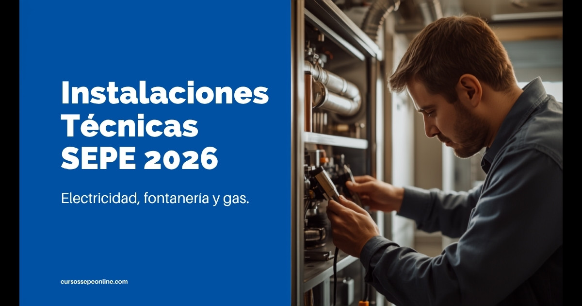 Cursos de Instalaciones Técnicas SEPE 2026: Electricidad, Fontanería, Climatización y Gas