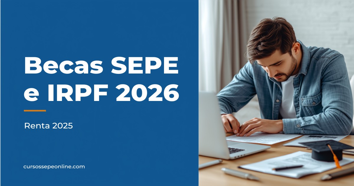 Becas SEPE e IRPF 2026 - renta 2025 | cursossepeonline.com