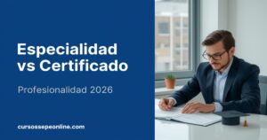 Especialidad formativa vs certificado de profesionalidad 2026 | cursossepeonline.com