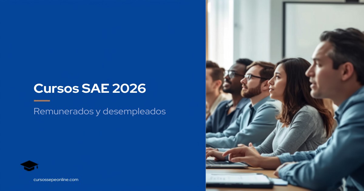 Cursos del SAE 2026 remunerados - Cursos SEPE Online 2026 Cursos SAE 2026 - remunerados y para desempleados | cursossepeonline.com