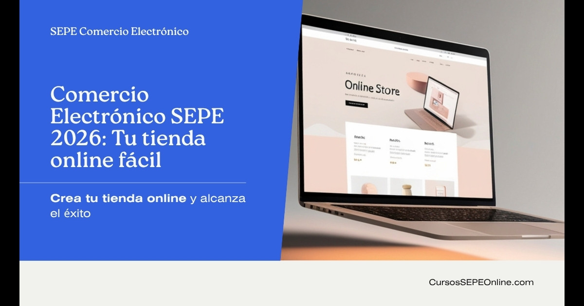 Cursos SEPE Online de Comercio Electrónico 2026: Crea tu Tienda Online Gratis